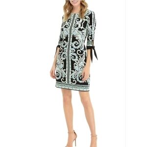 NWT Sandra Darren Black/aqua Romantic Dress Size XL